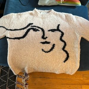 Paloma Wool beige sweater with face